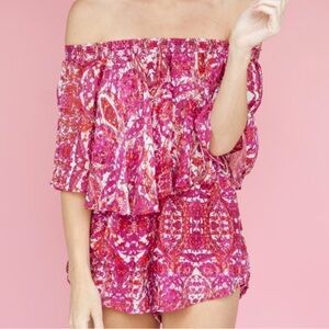 Pink Off-Shoulder Romper